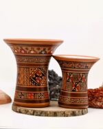 Couple of Inca Ceremonial Vase - Keros in Earth Tones, Brown and Orange - Inca Keros Peru - Image 11