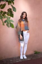 Luxurious Peruvian Baby Alpaca Shawl-Scarf | 100% Baby Alpaca | Color: TOBACCO | Alpaca Shawl - Image 4