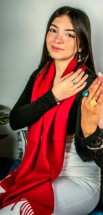 100% Baby Alpaca Scarf | AAA Quality | Red - Image 3