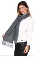 Stylish 100% Baby Alpaca Scarf | AAA Quality | Light gray (silver), Dark gray and Lavender hues - Image 4