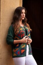 Green Baby Alpaca Vest – Open Front Inca Design | 100% Natural Peruvian Wool, Handwoven Luxury Pullover – Fair Trade - Image 3