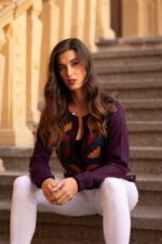 Mauve Baby Alpaca Vest – Inca Geometric Front | Handwoven Peruvian Wool Pullover, Open Front, 100% Natural Fiber – Fair Trade - Image 2