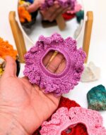 Hand-Knitted 100% Peruvian Cotton Scrunchie - Soft, Stylish, Sustainable - Reddish and pinkish variations - Image 5