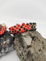 Handcrafted Peruvian Bracelet with 4 Tetra-Lines of Huayruros and Chirmi Seeds - Unique Drapeux Style - Image 5