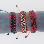 Handcrafted Peruvian Bracelet with 4 Tetra-Lines of Huayruros & Chirmi Seeds - Chirmi 2-centerline model - Image 2