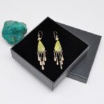 Set of 3 Handmade Earrings – Natural Gemstones: Moonstone, Serpentine & Malachite – Handcrafted in Alpaca Silver - Image 3