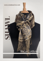 Earthy Tones Peruvian Cotton Shawl – Handwoven & Reversible | Warm Bronze & Beige Andean Design - Image 5