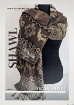 Earthy Tones Peruvian Cotton Shawl – Handwoven & Reversible | Warm Bronze & Beige Andean Design - Image 3