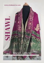 Soft Blush & Beige Peruvian Cotton Shawl – Handwoven Elegance with Inca-Inspired Motifs - Image 2