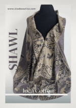 Grey-Lilac & Beige Peruvian cotton shawl – Handmade, Reversible & Ultra-Soft | Andean Inspired Wrap - Image 5