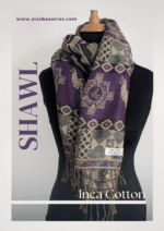 Mauve & Beige Reversible Peruvian cotton Shawl – Artisan Handwoven Peruvian Cotton | Luxuriously Soft & Chic - Image 2