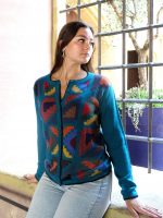 Jade Turquoise Baby Alpaca Vest – Open Front Inca Design | Handwoven Peruvian Wool, Ethical Luxury Fashion - Image 6