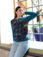 Jade Turquoise Baby Alpaca Vest – Open Front Inca Design | Handwoven Peruvian Wool, Ethical Luxury Fashion - Image 4