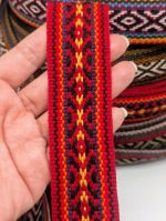 Peruvian Wool Trim – Ribbon 3.5cm Wide – Handwoven on Traditional Loom – Geometric Andean Motifs – Sold by the Meter - Image 2