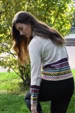 Beige Baby Alpaca Pullover – Inca Borders | Andean Essence Collection - Image 2