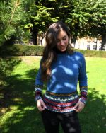 Blue Mélange Baby Alpaca Pullover – Inca Borders | Andean Essence Collection - Image 8