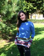 Blue Mélange Baby Alpaca Pullover – Inca Borders | Andean Essence Collection - Image 7