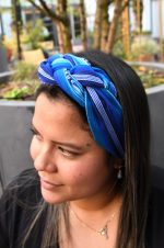 Deep & Light Blue Handwoven Headband – Andean Aura Collection - Image 5