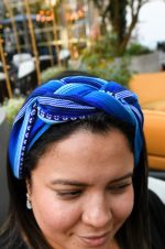Deep & Light Blue Handwoven Headband – Andean Aura Collection - Image 3