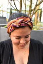 Brown & Caramel Handwoven Headband – Andean Aura Collection