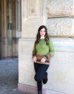 Olive Green Baby Alpaca Pullover – Inca Borders | Andean Essence Collection - Image 3