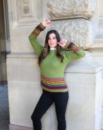 Olive Green Baby Alpaca Pullover – Inca Borders | Andean Essence Collection - Image 7