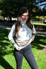 Silver Gray Baby Alpaca Pullover – Inca Borders | Andean Essence Collection - Image 6