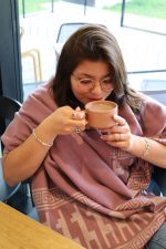 Lilac & Light Grey Polar Cotton Shawl – The Glow of the Andes– The Heartbeat of the Andes – Andean Essence Collection - Image 2