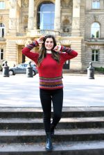 Red Baby Alpaca Pullover – Inca Borders | Andean Essence Collection - Image 3