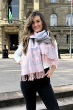 Rose Pastel & Silver Grey Polar cotton shawl – Andean Essence Collection - Image 5