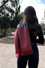 Red & Mauve Grey Polar Cotton Shawl – The Heartbeat of the Andes – Andean Essence Collection - Image 7