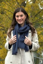 Blue Nocturne Baby Alpaca Scarf – Dark Heather Blend – Ethical Andean Craftsmanship