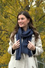 Blue Nocturne Baby Alpaca Scarf – Dark Heather Blend – Ethical Andean Craftsmanship - Image 4