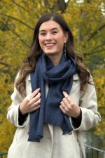 Blue Nocturne Baby Alpaca Scarf – Dark Heather Blend – Ethical Andean Craftsmanship - Image 2