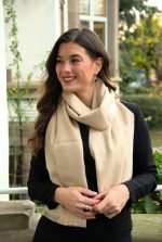 Beige Camel Baby Alpaca Scarf – Effortless Softness and Natural Everyday Elegance