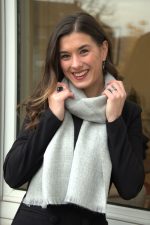 Light Silver Grey Baby Alpaca Scarf – Soft, Elegant and Naturally Refined