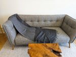 Anthracite Geometric Baby Alpaca Throw – Elegant Dark Grey Luxury Blanket - Image 3