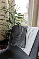 Anthracite Geometric Baby Alpaca Throw – Elegant Dark Grey Luxury Blanket - Image 4