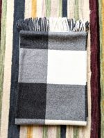 Baby Alpaca Checkered Throw – Warm Grey, Soft Beige & Black in Timeless Andean Elegance - Image 4
