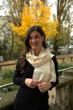 Solid color Baby Alpaca Scarf – 100% Baby Alpaca | Grey & Beige| Ethical Peruvian Luxury