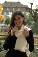 Solid color Baby Alpaca Scarf – 100% Baby Alpaca | Grey & Beige| Ethical Peruvian Luxury - Image 6