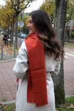 Pure Baby Alpaca Scarf – Deep Vibrant Orange for Bold, Timeless Elegance - Image 5